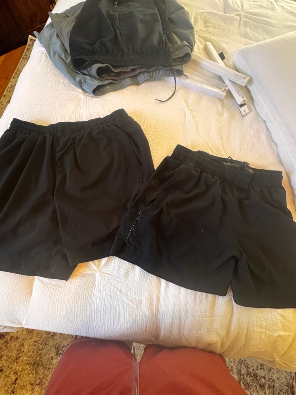2 pair SAXX Men's  Kinetic Run Athletic Shorts - black large 5” inseam - Picture 2 of 4
